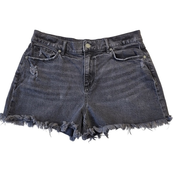 Loft Woman’s washed out black raw hem high rise jean shorts size 6/28 - Picture 1 of 12